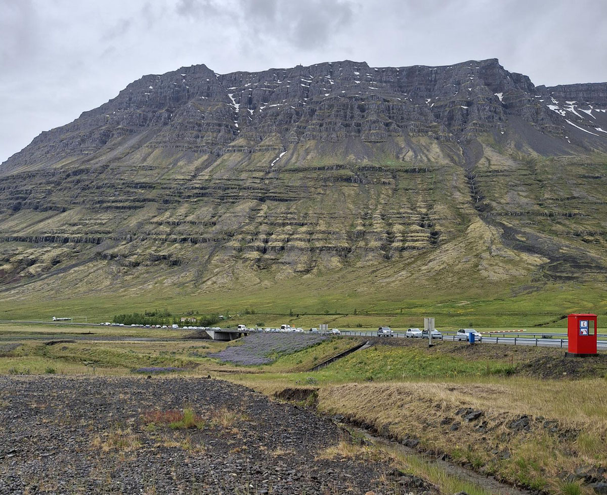 nordfjardarvegur eldur bilalest eski