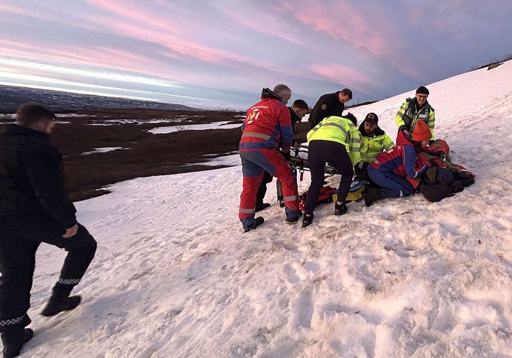 Fótbrotnaði við Fardagafoss